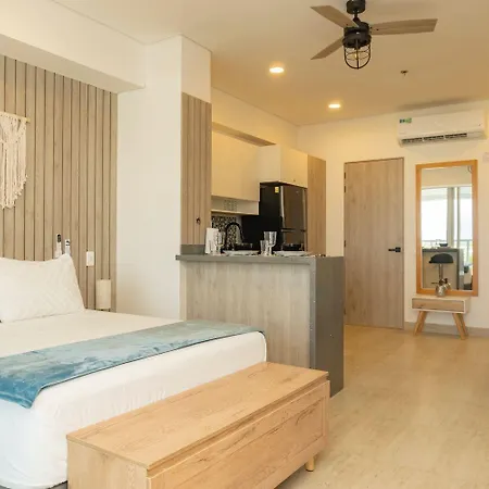 Apartamento Cb543 | Boho Con Balcón + Piscina + Wifi Veloz *